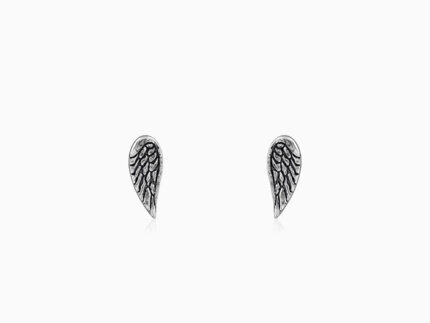 Oxidised Silver Feather Earrings