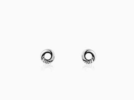 Oxidised Silver Vintage Circle Studs