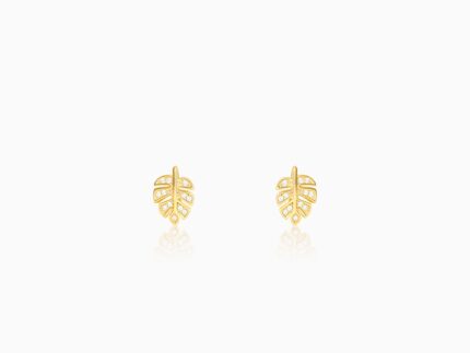 Golden Leaflet Stud Earrings