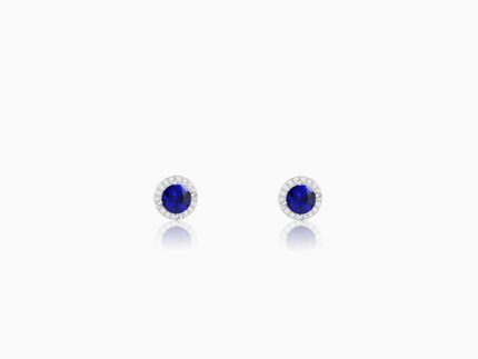 Silver Hypnotic Blue Studs