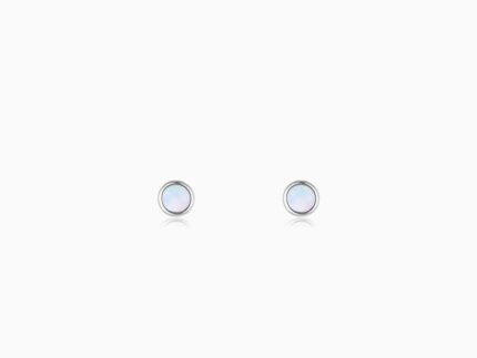 Silver Full Moon Studs