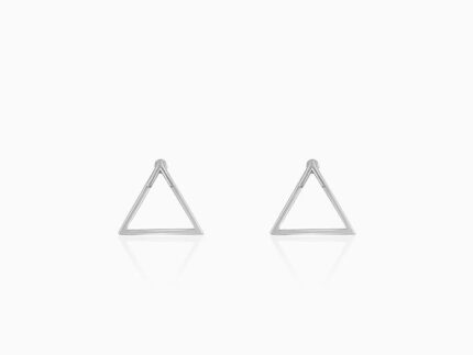 Silver Victory Triangle Earrings