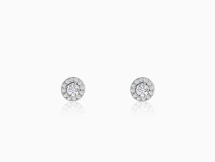 Silver Zircon Studded Elegant Stud Earrings