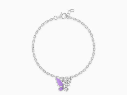 Silver Cute Flutter Kids Bracelet (0 - 2 Years)
