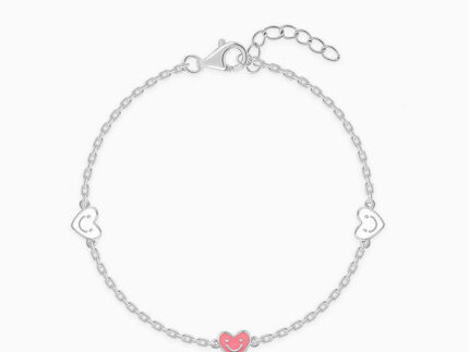 Silver Smiley Love Kids Bracelet (2 - 8 Years)