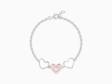 Silver Pookie Hearts Kids Bracelet (0 - 1 Years)