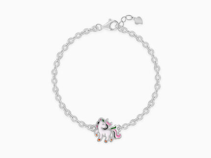 Silver Playful Unicorn Kids Bracelet (0 - 2 Years)
