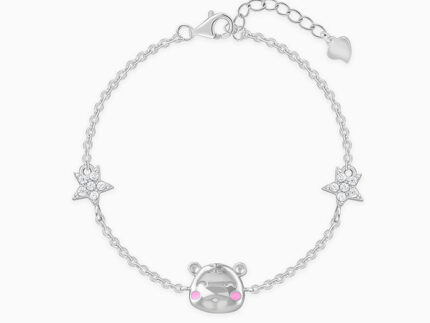 Silver Kitten Charm Kids Bracelet (2 - 8 Years)
