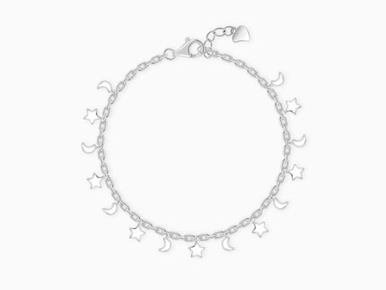 Silver Star Moon Kids Bracelet (0 - 2 Years)