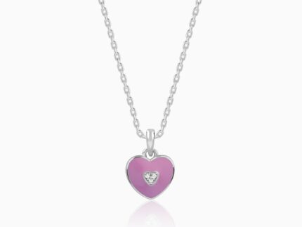 Silver Heartie Kids Pendants With Link Chain