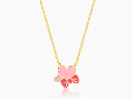 Golden Hearty Bow Kids Necklace