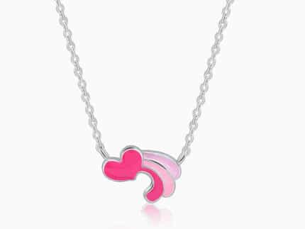 Silver Heart Wings Kids Necklace