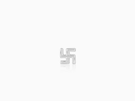 Silver Swastik Stud For Him