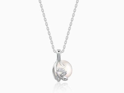 Silver Soul Pearl Pendant With Link Chain