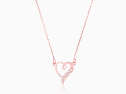 Rose Gold Curl Heart Necklace