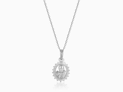 Silver Sai Baba Pendant with Link Chain