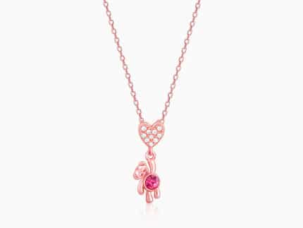 Rose Gold Beary Love Necklace