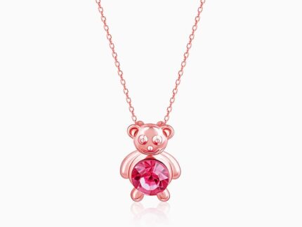 Rose Gold Cuddly Bear Necklace