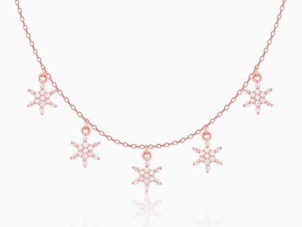 Rose Gold Frost Charm Necklace