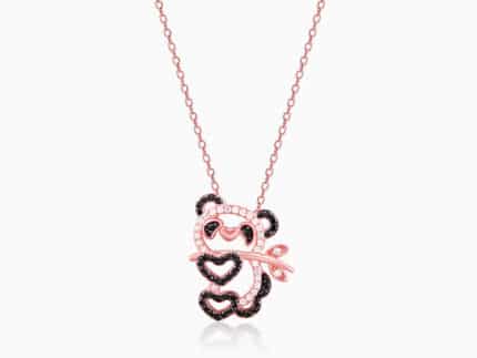 Rose Gold Panda Heart Me Necklace
