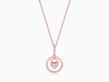 Rose Gold In The Circle of Your Love Pendant with Chain