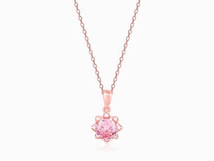 Rose Gold May You Always Bloom Pendant With Link Chain