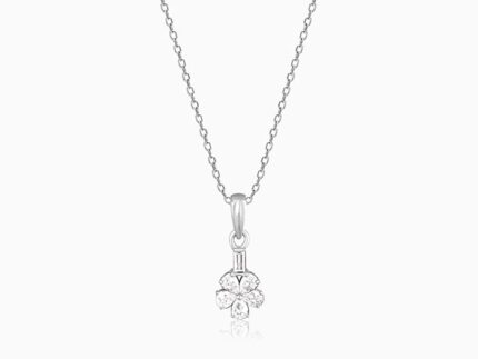 Silver Enchanted Floral Pendant With Link Chain