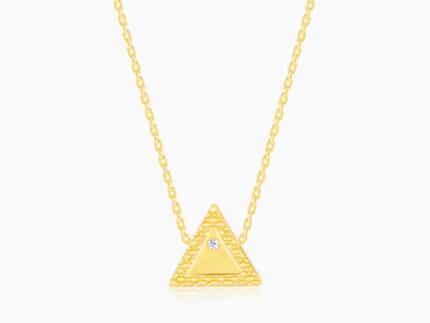 Golden Trigon Pendant With Link Chain
