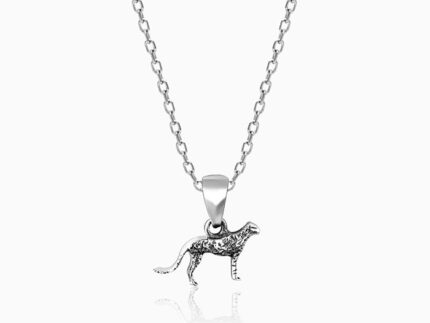 Silver Cheetah Pendant with Link Chain
