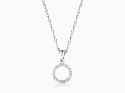 Silver Circle of Joy Pendant With Link Chain