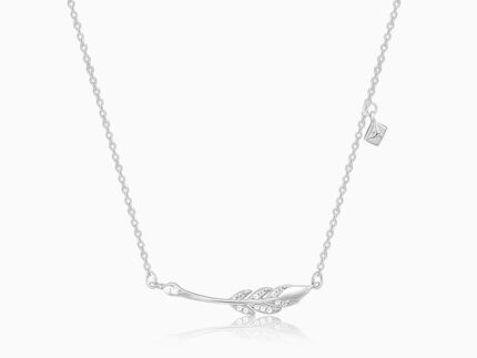 Silver Quill & Letter Necklace