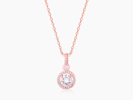 Rose Gold Drizzle Drop Pendant With Link Chain