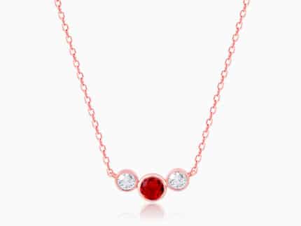Rose Gold Scarlet Trio Necklace