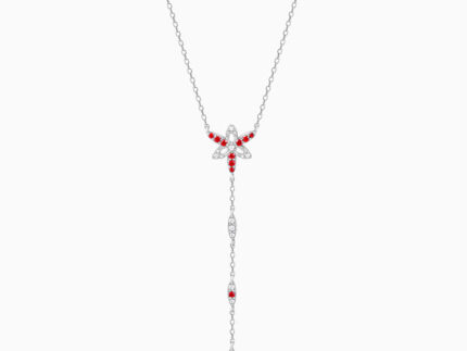 Silver Heart in Heart Lariat Necklace