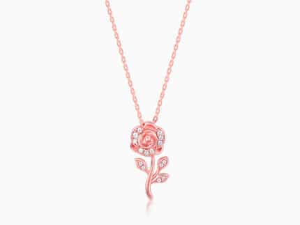 Rose Gold Roseate Pendant with Link Chain