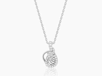 Silver Wave Knot Pendant With Link Chain