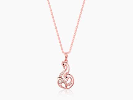 Rose Gold Mridul Mor Pendant With Link Chain