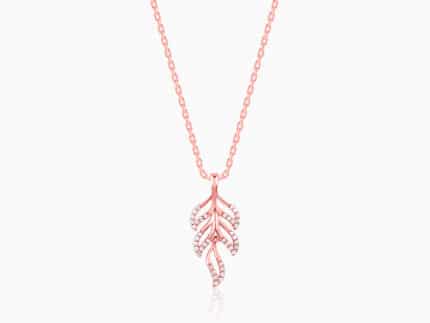 Rose Gold Komal Pankh Pendant With Link Chain