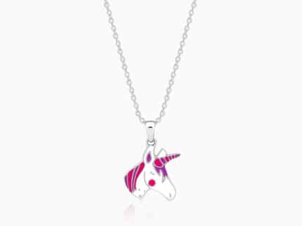 Silver Fairy Unicorn Kids Pendant With Link Chain