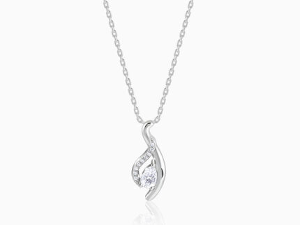 Silver Dancing Swirl Pendant with Link Chain