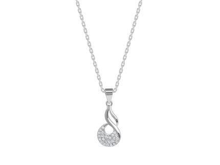 Silver Swirlshine Pendant with Link Chain