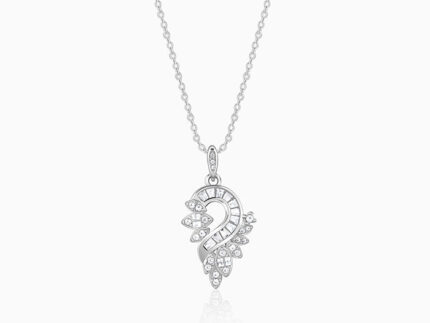 Silver Stunning Bling Pendant With Link Chain