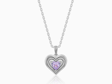 Silver Echo of Love Pendant With Link Chain