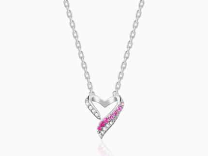 Silver Ombre Heart Necklace