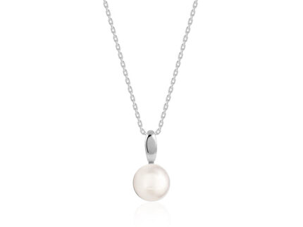 Silver Pearldise Pendant With Link Chain