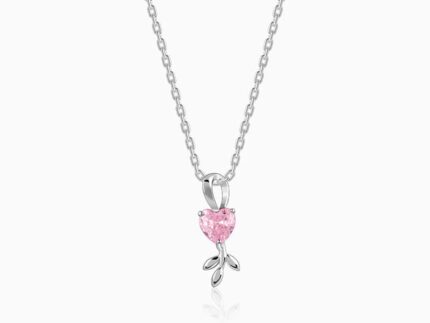 Silver Hearts in Bloom Pendant With Link Chain