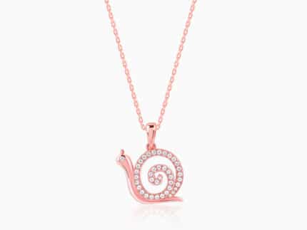Rose Gold Snail Pendant With Link Chain