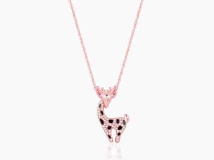 Rose Gold Giraffe Pendant With Link Chain