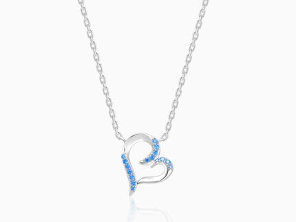 Silver Dewy Heart Necklace