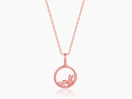 Rose Gold Butterfly Pendant with Link Chain